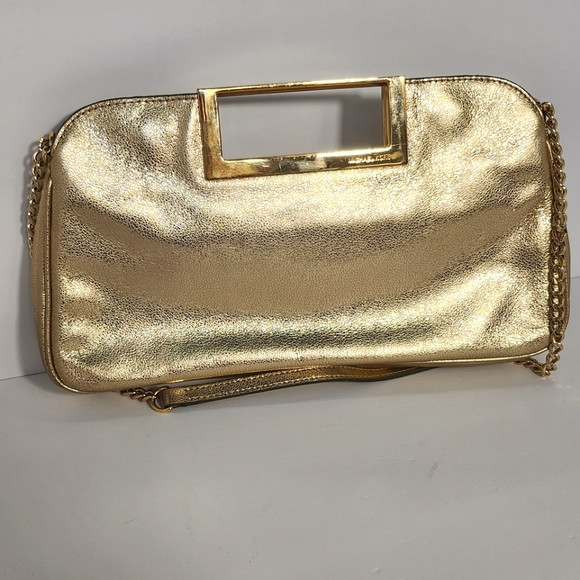 Michael Kors Gold Leather Clutch - Picture 3 of 4